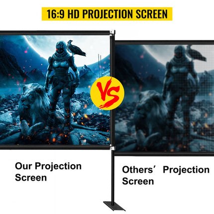 VEVOR Projectiescherm Beamer Scherm 226,1 x 139,7 cm Projectorscherm 16:9 Hd Projector Screen van Oxford-doek van Hoog Textiel met een Brede Kijkhoek