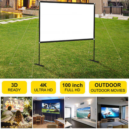 VEVOR Projectiescherm Beamer Scherm 226,1 x 139,7 cm Projectorscherm 16:9 Hd Projector Screen van Oxford-doek van Hoog Textiel met een Brede Kijkhoek