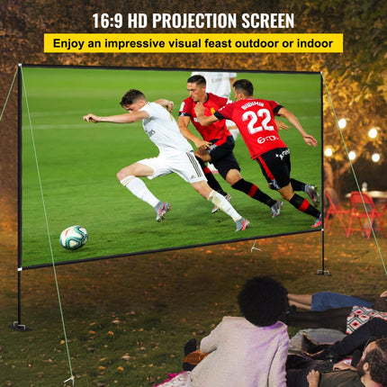 VEVOR Beamer Scherm Projectorscherm Projector Screen 135 in Beamer Projectieschermen Opvouwbaar Projectiescherm met Standaard 16:9 Hd Projectiescherm