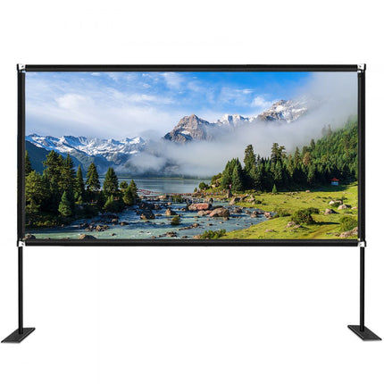 VEVOR Projectieschermen Beamer Projector Screen Scherm Draagbaar Filmscherm met Standaard 150 inch 16:9 Hd 4K