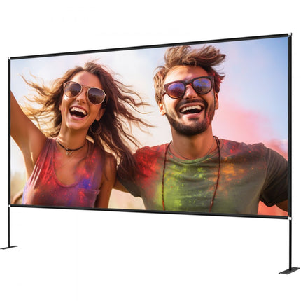 VEVOR Projectieschermen Beamer Projector Screen Scherm Draagbaar Filmscherm met Standaard 150 inch 16:9 Hd 4K