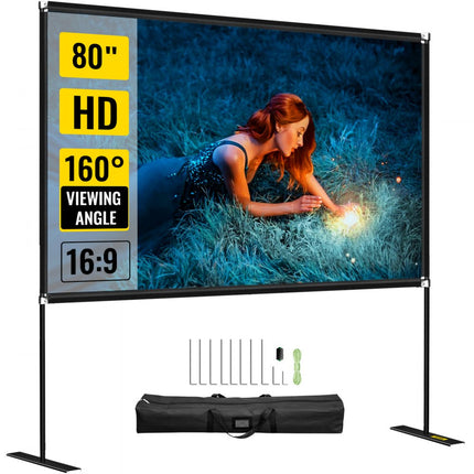 VEVOR Projectiescherm Beamer Scherm 180,34 x 114,3 cm Projectorscherm 160 Graden Projector Screen Gebruiken in de Openluchtbioscoop Buiten Camping