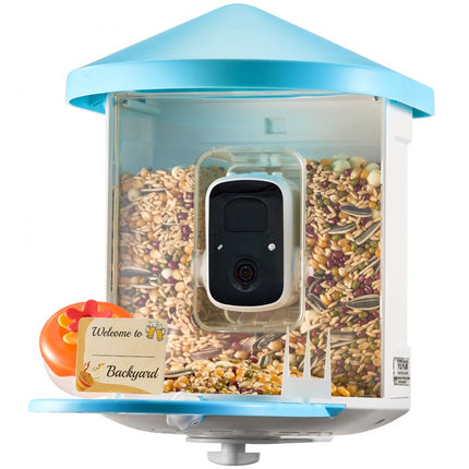 VEVOR vogelvoeder met camera vogelvoerstation voerdispenser 2xzonnemodules