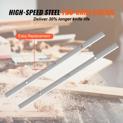 VEVOR vandiktebank 2 kW schaafmachine 2x schaafmes Dikteschaafmachine Maximale zaagdiepte 0,3 cm Maximale zaagdikte 15 cm schaafmachine Ideaal voor houtbewerking voor timmerlieden Doe-het-zelvers en decorateurs