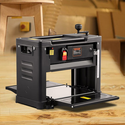 VEVOR vandiktebank 2 kW schaafmachine 2x schaafmes Dikteschaafmachine Maximale zaagdiepte 0,3 cm Maximale zaagdikte 15 cm schaafmachine Ideaal voor houtbewerking voor timmerlieden Doe-het-zelvers en decorateurs