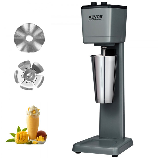 VEVOR Pro Drinkmixer Drankenmixer 375 W Milkshake-machine met enkele kop, 3 snelheden instelbaar 15000/18000/21000 RPM, roestvrijstalen beker Melk- en eiwitshake, drankmixer, cocktail, barmixer