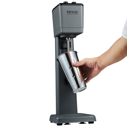 VEVOR Pro Drinkmixer Drankenmixer 375 W Milkshake-machine met enkele kop, 3 snelheden instelbaar 15000/18000/21000 RPM, roestvrijstalen beker Melk- en eiwitshake, drankmixer, cocktail, barmixer