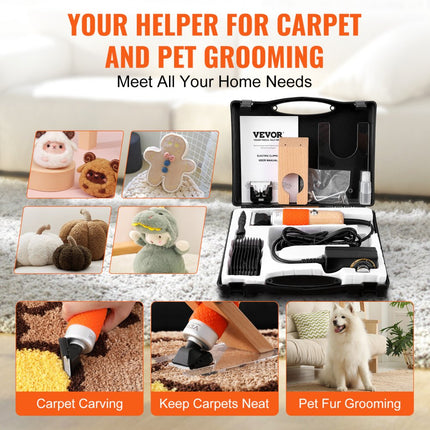 VEVOR Tapijtsnijder 200W Tapijttuften Tapijttrimmer Desktopopslag