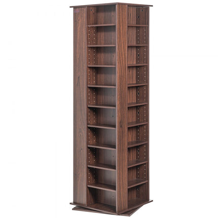 VEVOR Media-opbergkast 4-zijdig draaibare mediatoren 1040 CD's Espresso