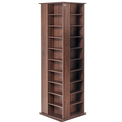 VEVOR Media-opbergkast 4-zijdig draaibare mediatoren 1040 CD's Espresso