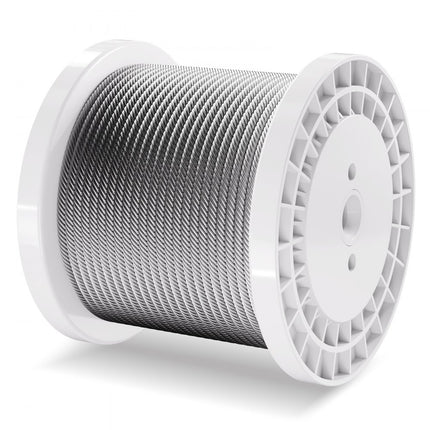 VEVOR staalkabel staaldraad roestvrij Ф6.35mmx76.2m 31.1kN 7x19 strengen