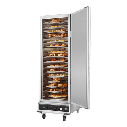 VEVOR Voedselverwarmer 16 niveaus Snackverwarmingskast Waterbak Enkele deur