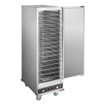 VEVOR Voedselverwarmer 16 niveaus Snackverwarmingskast Waterbak Enkele deur