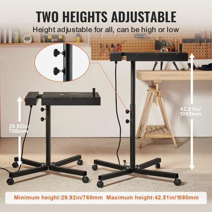 VEVOR flitsdroger voor zeefdruk, zware zeefdrukdroger, sneldroger met 30 "-42" in hoogte verstelbare standaard, 360 ° rotatie, X-vormige basis, stalen T-shirt-uithardingsmachine