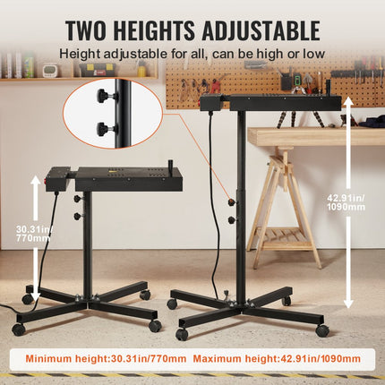 VEVOR flitsdroger, 45x45cm sneldroger voor zeefdruk, robuuste zeefdrukdroger met in hoogte verstelbare standaard, 360° rotatie, X-vormige basis, stalen T-shirt-uithardingsmachine