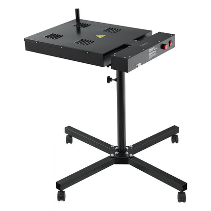 VEVOR flitsdroger, 45x45cm sneldroger voor zeefdruk, robuuste zeefdrukdroger met in hoogte verstelbare standaard, 360° rotatie, X-vormige basis, stalen T-shirt-uithardingsmachine