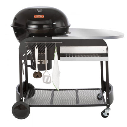 VEVOR houtskoolgrillwagen houtskoolgrills 109x79x101 cm, combinatiegrill grill open haard staande grill 54 x 54 cm grilloppervlak campinggrill met asbak en haak, buitenbarbecue grill ketelgrill familiediner