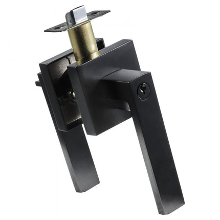 VEVOR 1xZwart deurbeslag Compatibele deurdikte 34,9-45 mm Deurkruk van zinklegering (ZnAI4) Deurkruk met vergrendelfunctie incl. 2 sleutels Deurknop 60-70 mm verstelbare krukset