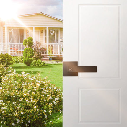 VEVOR 2xZwart deurbeslag Compatibele deurdikte 34,9-45 mm Deurkruk van zinklegering (ZnAI4) Deurkruk met vergrendelfunctie incl. 2 sleutels Deurknop 60-70 mm verstelbare krukset