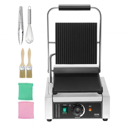 VEVOR Panini Persgrill Sandwichmaker Contactgrill Commercieel 23x23cm