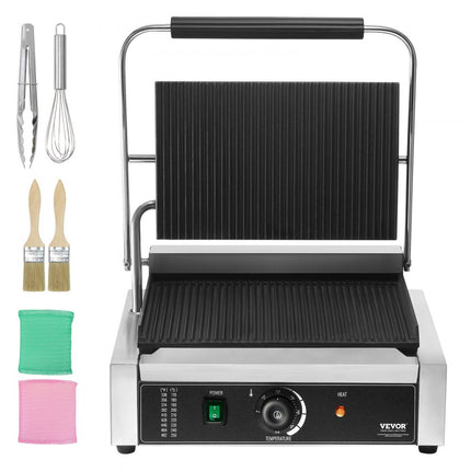 VEVOR Panini Press Grill Sandwichmaker Grillplaat 36x23cm Elektrisch Commercieel