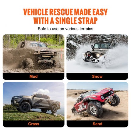 VEVOR ATV-autosleepriem met haken 50 mm x 6 m 7711 kg Sleepriemen met veiligheidshaken Zware vrachtwagen sleepkabel Sleepaccessoires Sleepkabel voor herstel langs de weg