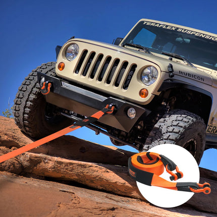 VEVOR Sleepriemherstelset 76,2 mm x 6,1 m (MBS-16329 kg) Tree Saver Lierriem Drievoudig versterkte lus en beschermende hoezen en opbergtas 3/4 "D-ringsluiting voor vrachtwagen Jeep SUV ATV