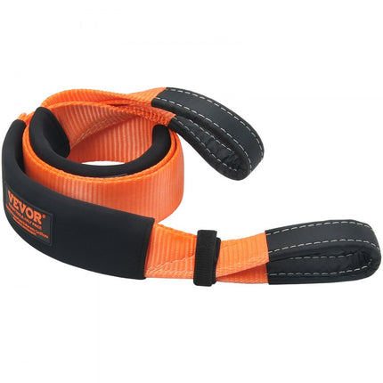 VEVOR sleepriem, 76,2 mm x 2,4 m, 16329 kg breeksterkte, drievoudig versterkte lusriemen, verlengriem voor lierkabel, off-road slepen en bergen, extreme weersbestendigheid