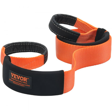 VEVOR sleepriem, 76,2 mm x 2,4 m, 16329 kg breeksterkte, drievoudig versterkte lusriemen, verlengriem voor lierkabel, off-road slepen en bergen, extreme weersbestendigheid