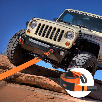 VEVOR sleepriem 101,6 mm x 9,1 m, breeksterkte 21092 kg, drievoudig versterkte lusriemen, off-road slepen en bergen, extreme weersbestendigheid, beschermhoezen en opbergtas