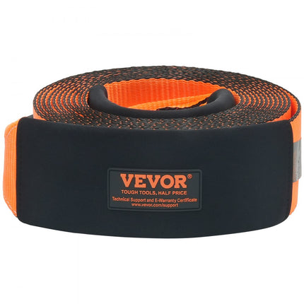 VEVOR sleepriem 101,6 mm x 9,1 m, breeksterkte 21092 kg, drievoudig versterkte lusriemen, off-road slepen en bergen, extreme weersbestendigheid, beschermhoezen en opbergtas
