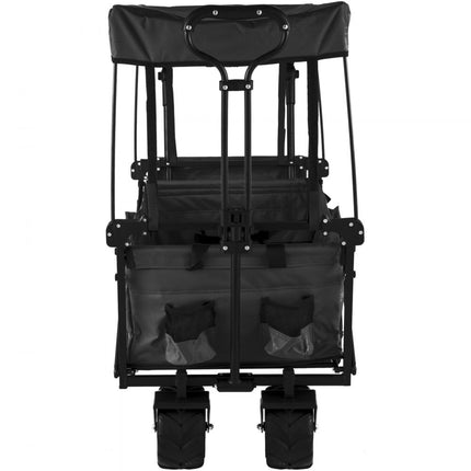 Vevor Tuin Wagen Transportwagen Strandkar Opvouwbare Wagenwagen Inklapbare Opvouwbare Tuinwagen Met Schaduwstrand