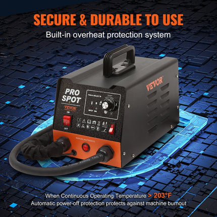 VEVOR puntlasapparaat uitdeukmachine 3 kW stiftlasapparaat uitdeukmachine 6-in-1 lasapparaat met oververhittingsbeveiliging body spotter 1,2 mm lasdikte voor koolstofstaal roestvrij staal ijzer