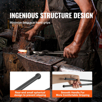 VEVOR smidtang, 461 x 68 x 18 mm V-bit smeedtang 96 ± 5 ° maximale kaakhoek, koolstofstaal V-bit tang, 8,8 mm maximale kaakdikte, smeedtang met verlengd handvat