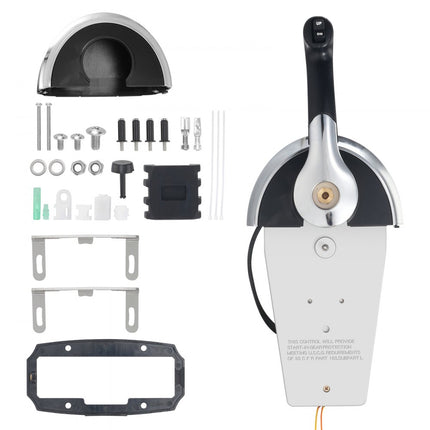 VEVOR Bootgasbediening voor boten, 8M0059686, Top Mount buitenboordmotor afstandsbediening voor Mercury PT 2-takt, maritieme gasbedieningstransmissie met trimbekrachtigingsschakelaar