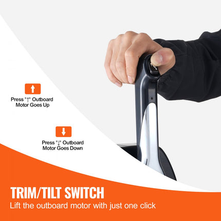 VEVOR Bootgasbedieningskast, 704-48205-P1, Top Mount buitenboordmotor afstandsbedieningskast voor Yamaha 4-takt, maritieme gasbedieningskast met trimschakelaar en 57" kabelboom