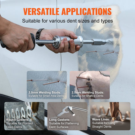 VEVOR puntlasser uitdeukmachine 800W set noppenlasser uitdeukmachine 5 lasmodi uitdeukgereedschap 425 mm schuifhamer Geschikt voor koolstofstaal roestvrij staal ijzer gegalvaniseerd plaatstaal etc.