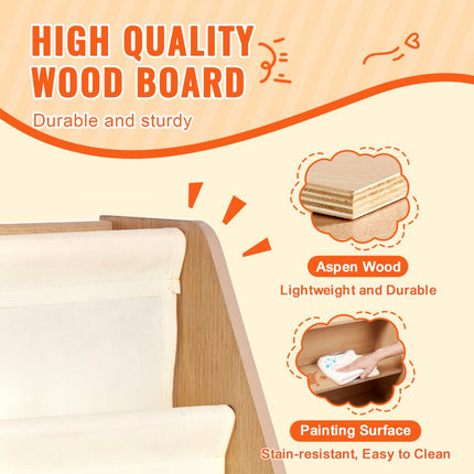 VEVOR 4-laags houten boekenkast voor kinderen Zeslaags boekenkast Babyopslagplank Boeken Speelgoedorganisatorkast voor kinderkamer Speelkamer Kinderkamer