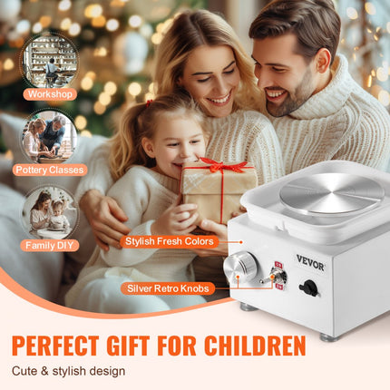 VEVOR Mini Aardewerkschijf Mini Elektrische Keramische Wielmachine 320 RPM Wit