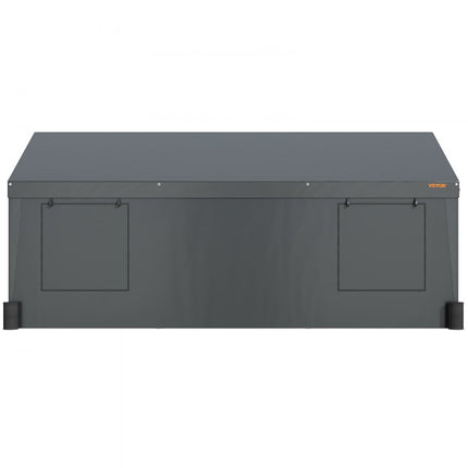 VEVOR tentgarage 3 x 6 x 2,8 m garagetent van 180 g/m² dubbelzijdig gecoat PE en gegalvaniseerde stalen buis opslagtent carport 38 mm kolomdiameter uitrustingstent voor 2-3 volwassenen donkergrijs