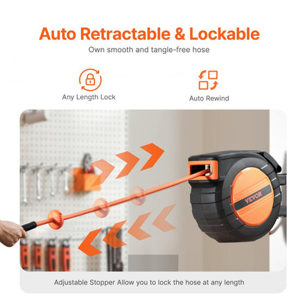 VEVOR persluchtslanghaspel automatische slanghaspel 300PSI 9,52mmx15,24m