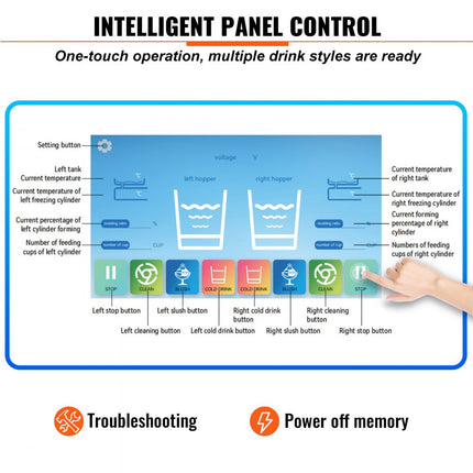 VEVOR 8L Commerciële Slush Ijsmachine Ijsmachine Slushy 1800W slush machine