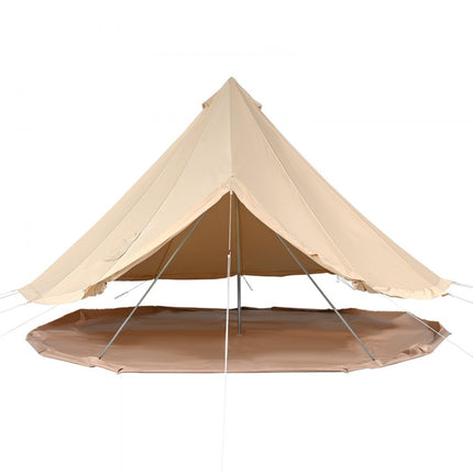 VEVOR Bell Tent 4 x 2,5 m Yurttent TC Katoen en zware ijzeren palen met een PVC grondzeil Campingtent 6-persoons familietent 8 ramen Groepstent voor buitenavonturen