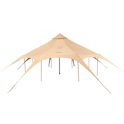 VEVOR Bell Tent 5 x 2,8 m Yurttent TC katoen en zware ijzeren palen met een Oxford-doek grondzeil Campingtent 8-persoons familietent 8 raamgroeptent voor buitenavonturen