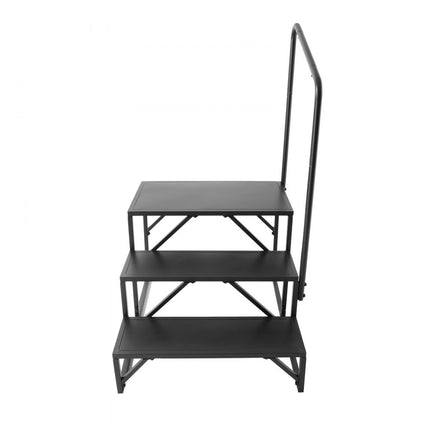 VEVOR RV-trappen, 3 treden voor campers, draagvermogen van 200 kg, verdikt koolstofstaal, met leuning, antisliptreden voor veilig in- en uitstappen, geschikt voor campers, aanhangwagens