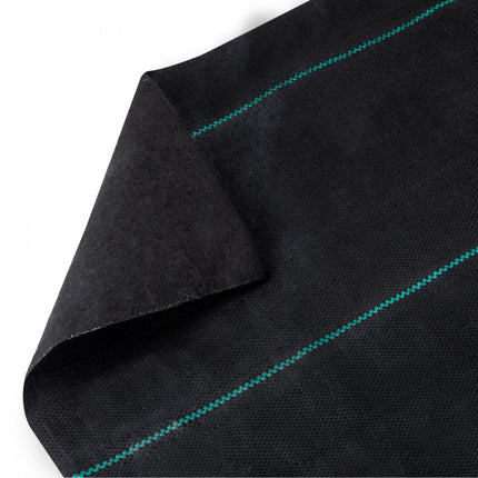 VEVOR Onkruidbestrijdingsstof 5x25ft Tuinvlies 5oz Onkruidfolie Onkruidstof Tuinfolie Duurzaam PP-materiaal en eenvoudige montage Twee lagen voor buitentuin Gazon Oprit Zwart