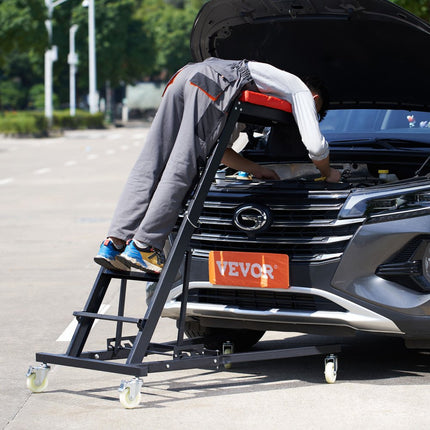 VEVOR bovenzijde klimplanten met 4 roterende wielen, 1219-1930 mm in hoogte verstelbare opvouwbare auto bovenzijde motorkruiperreparatieplaat voor automatische noodreparatie en vlootonderhoud zwart