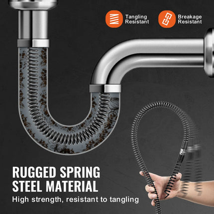 VEVOR pijpreiniging spiraalpijpreinigingsschacht spiraalafvoerpijpreiniger 30m