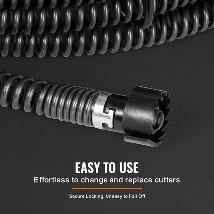 VEVOR pijpreinigingsspiraal pijpreinigingsschacht spiraalafvoerpijpreiniger 14m