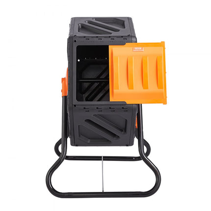 VEVOR Tumbling Composter Composter Tumbler 70 L, Drum Composter 360° Draaibaar Multifunctionele Tumbling Composter 605 x 510 x 730 mm, 20 kg Heavy Duty Tuincomposter incl. Handschoenen